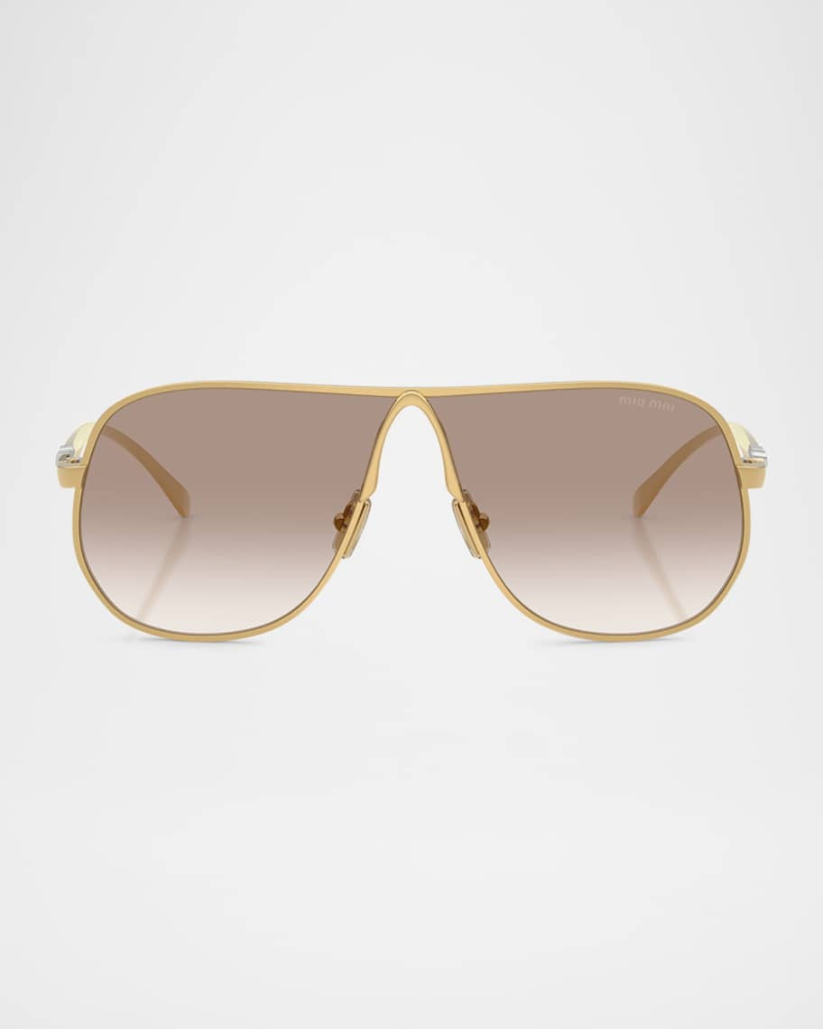 Miu Miu MU A56S Metal Aviator Sunglasses | Neiman Marcus