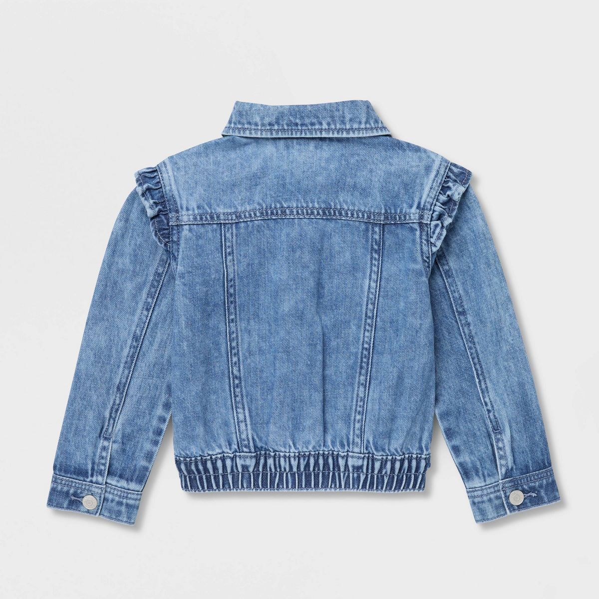 Toddler Girls' Ruffle Sleeve Denim Jacket - Cat & Jack\u2122 Medium Wash 4T | Target