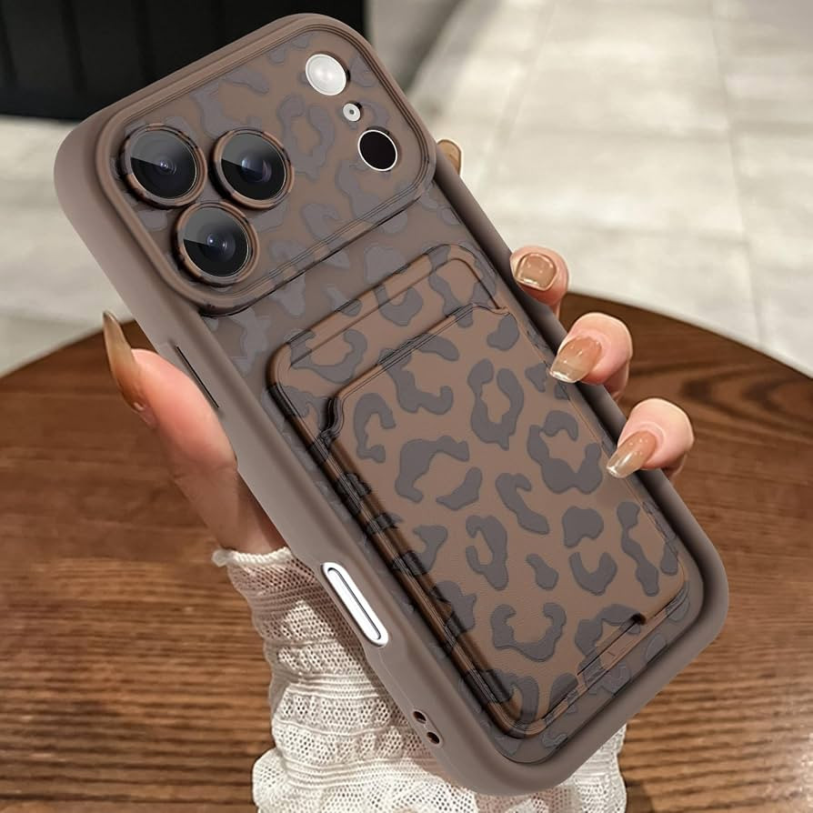 Compatible with iPhone 17 Pro Max Case with Card Holder, Brown | Amazon (US)