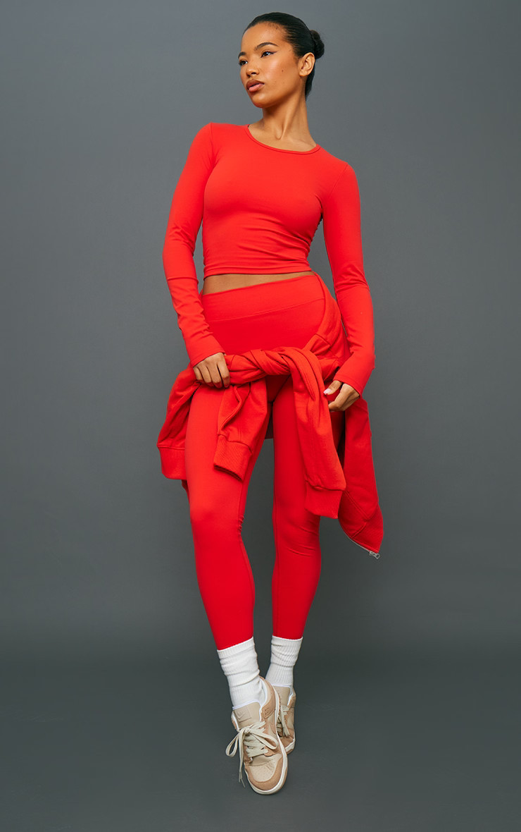 Cherry Red Contour Sculpt Leggings | Pretty Little Thing (Australia & New Zealand)