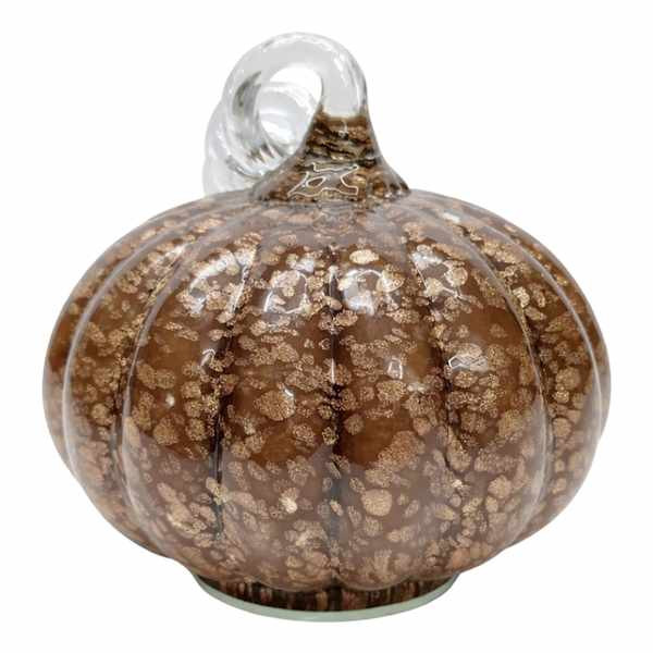 Brown Glass Pumpkin with Cheena Finish, 5" | At Home