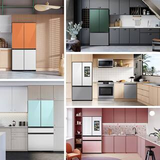 Samsung BESPOKE French Door Smart Refrigerator with Customizable Panels - The Home Depot | The Home Depot