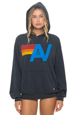 LOGO PULLOVER RELAXED HOODIE - CHARCOAL | Aviator Nation