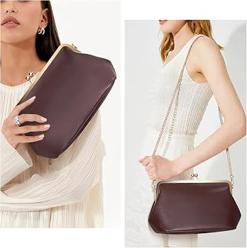 Women's Kiss Lock Crossbody Bag PU Medium Handbags Kiss Clasp Crossbody Shoulder Bags Tote Purse ... | Amazon (US)
