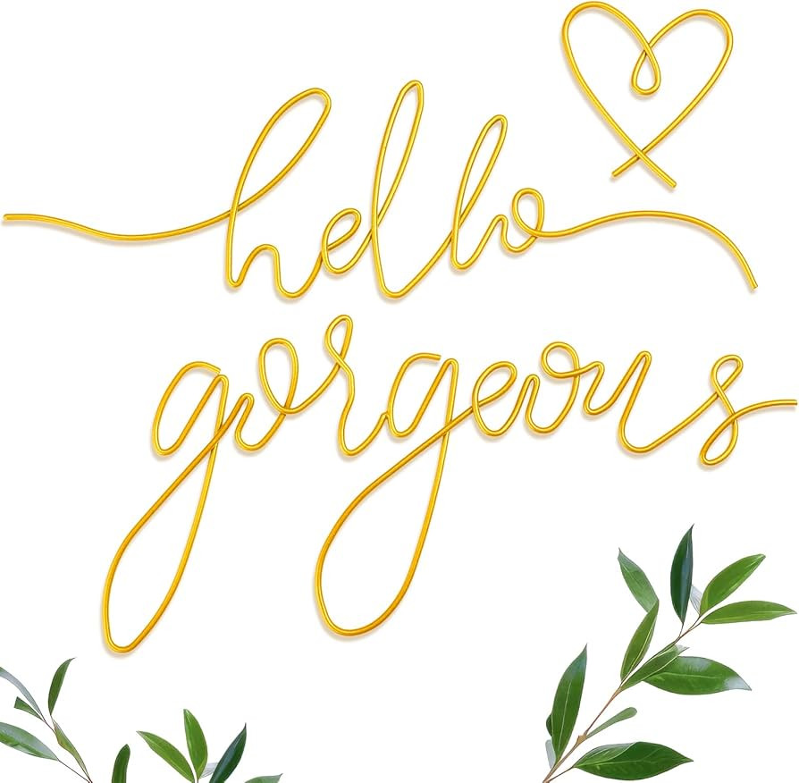 Hicarer Hello Gorgeous Metal Wall Art Decor Minimalist Decoration Metal Hello Gorgeous Decorative... | Amazon (US)