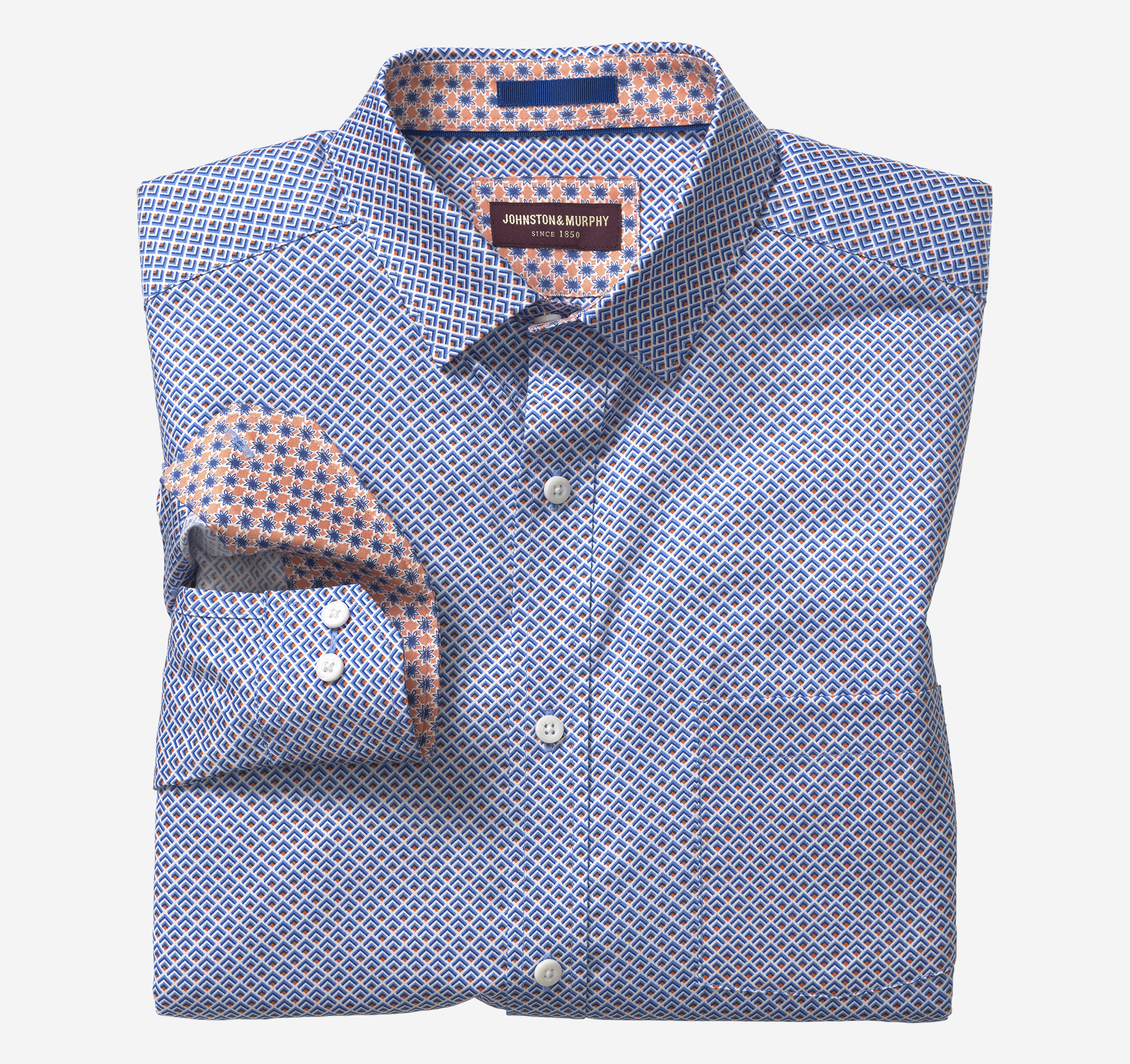 Printed Cotton Shirt | Johnston & Murphy