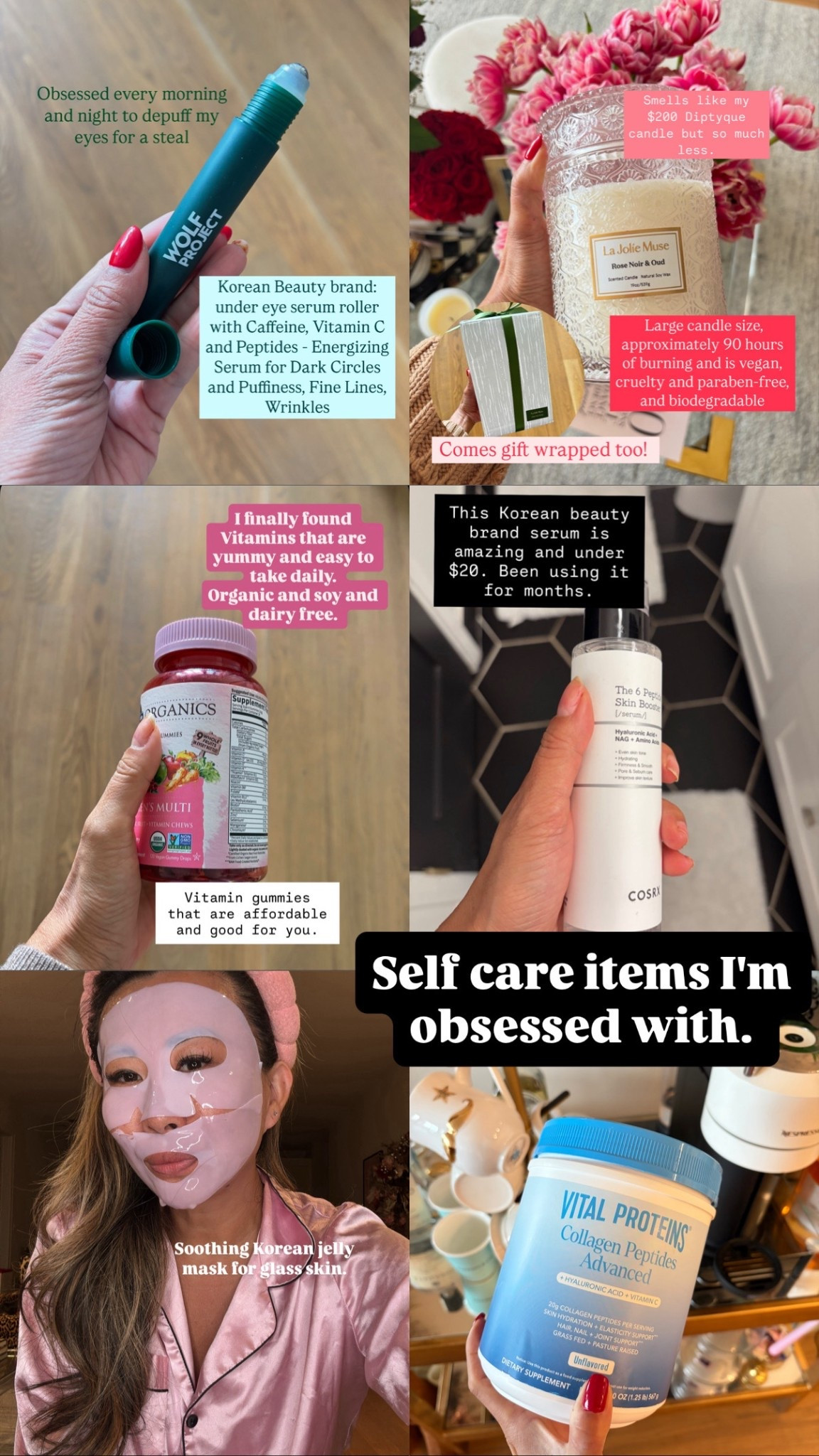 Self care items from Amazon I'm obsessed with! Serum, eye roller, vitamins, masks, and collagen  

#LTKFindsUnder100 #LTKFindsUnder50 #LTKBeauty