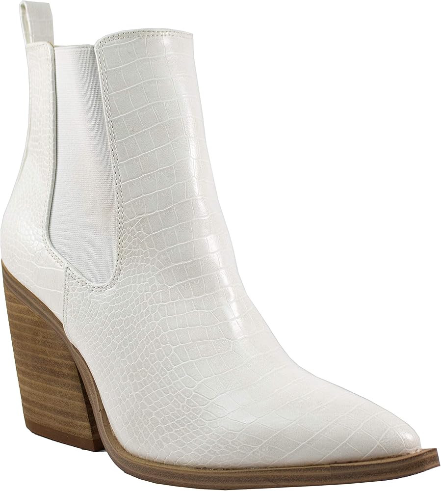 ARiderGirl Dako Western Booties Animal Prints Ankle Boot with Stacked Heel Pointed Toe Boots | Amazon (US)