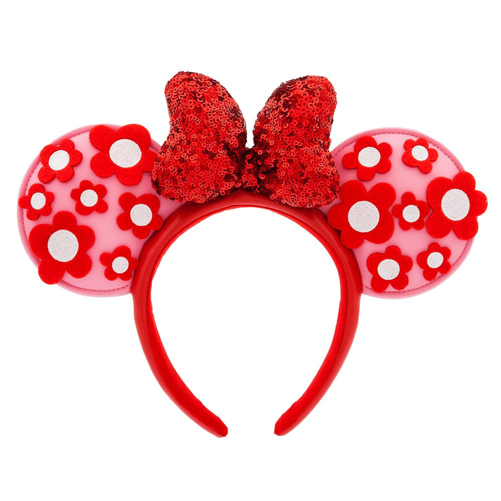 Minnie Mouse Ear Headband with Sequined Bow for Adults – Flower | Disney Store