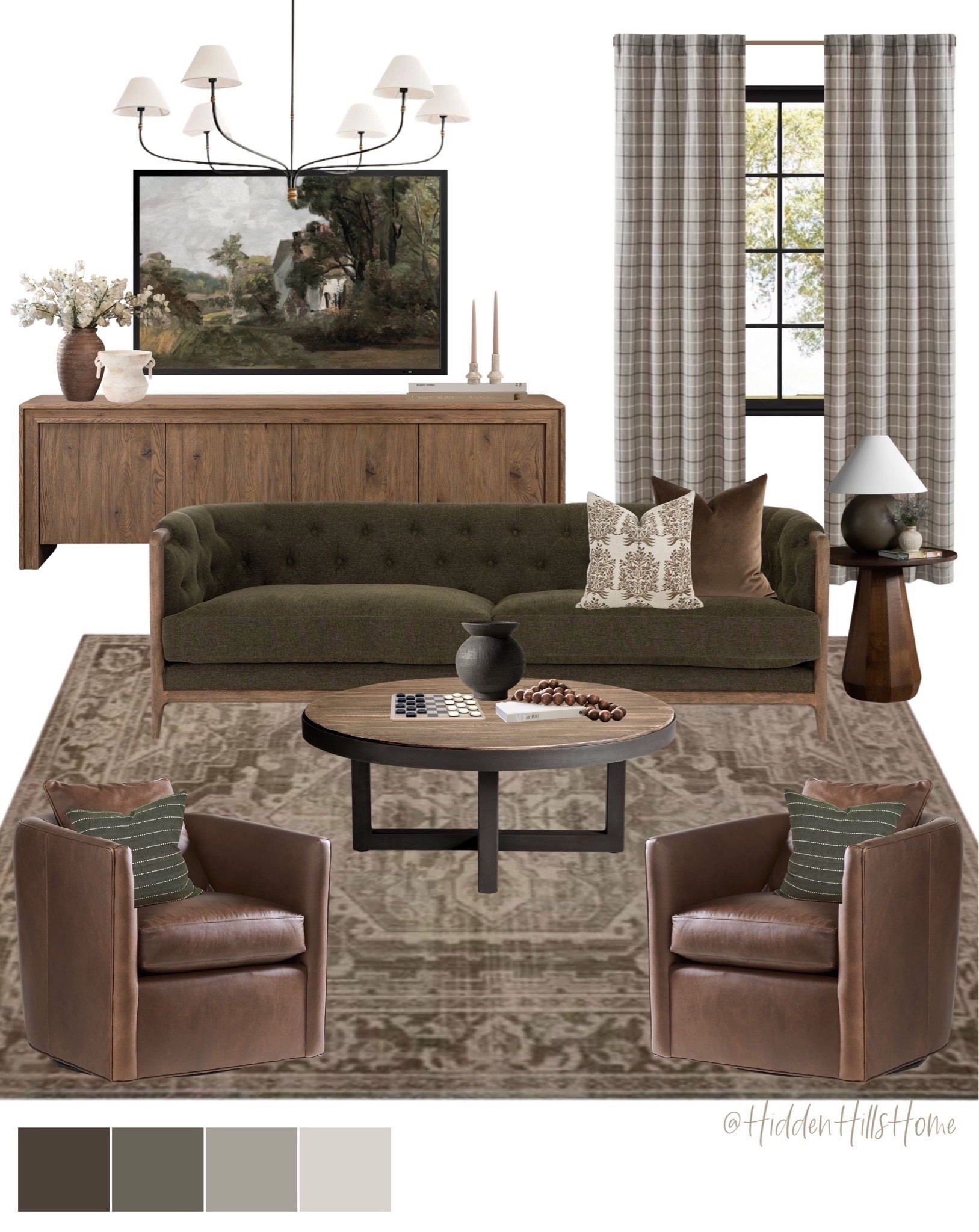Living room decor mood board, living room design ideas, living room inspiration, home decor Inspo, green sofa, leather swivel chair #livingroom

#LTKHome #LTKSaleAlert #LTKSeasonal