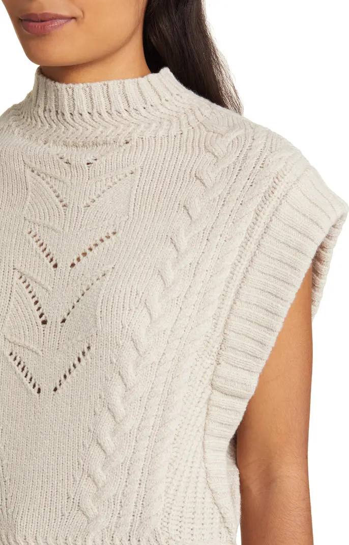 Wit & Wisdom Cable Stitch Mock Neck Sweater Vest | Nordstrom | Nordstrom