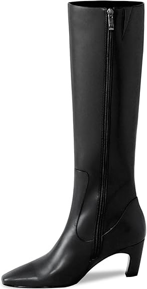 Knee High Boots Women Square Toe Tall Boots Chunky Block heels Long Boots Side Zipper Dress Fashi... | Amazon (US)