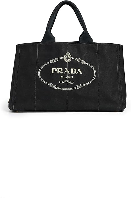 Prada Women's Pre-Loved Large Canapa Tote, Canvas | Amazon (US)