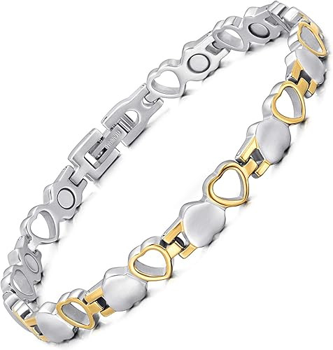 Rainso Titanium Heart Design Magnetic Health Therapy Bracelets for Women Pain Relief for Arthriti... | Amazon (UK)