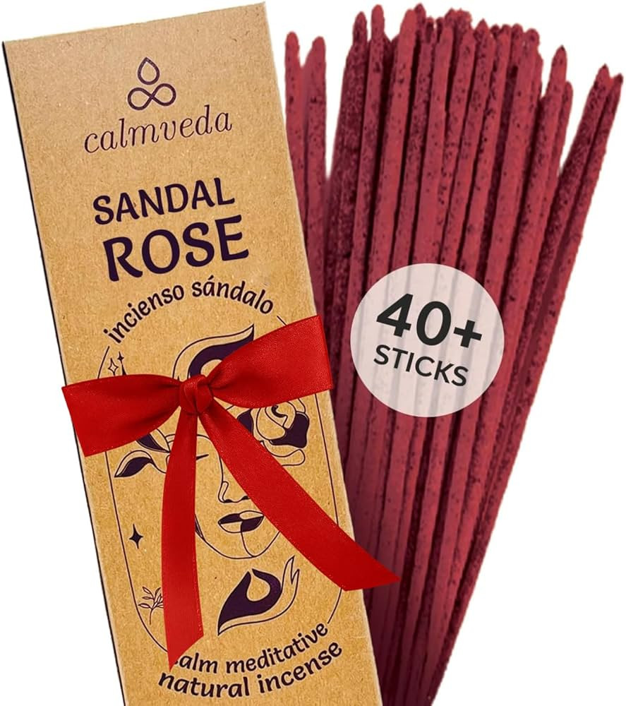 Sandal Rose Incense Sticks Natural - for Meditation Incense (40+ Sticks) Clean Charcoal Free Made... | Amazon (US)