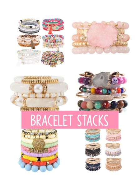 Bracelet stacks, colorful bracelets, summer jewelry 

#LTKGiftGuide #LTKFindsUnder50 #LTKFindsUnder100