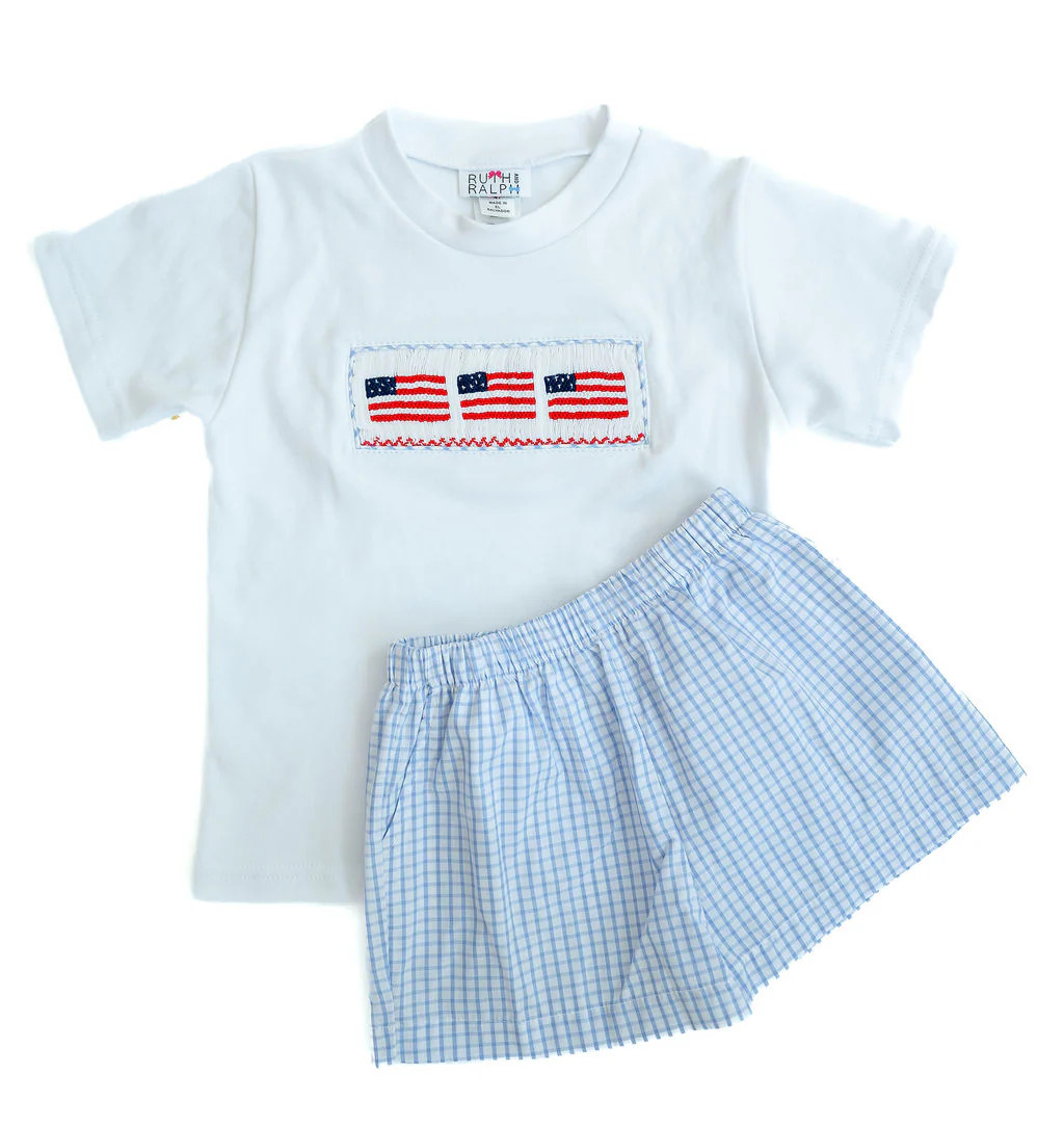 Ruth and Ralph Flags Beau Shorts Set | JoJo Mommy