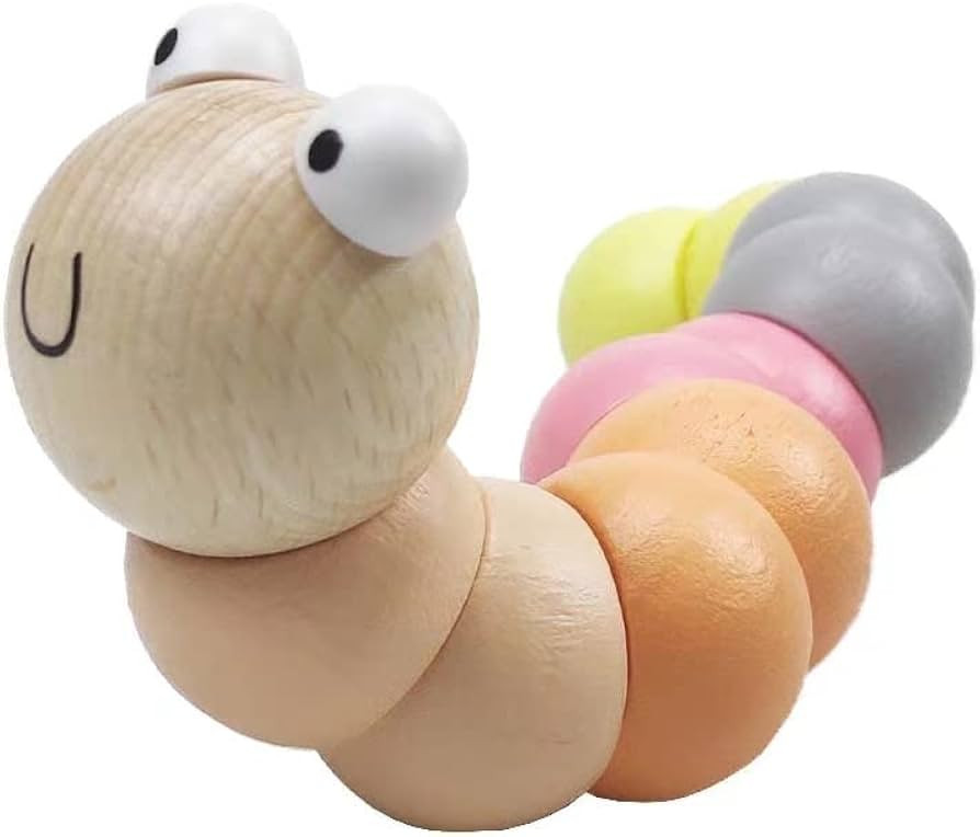 Lecelzie Colorful Wooden Caterpillar Toy for Girls Boys Toddlers and Babies Early Learning Educat... | Amazon (US)