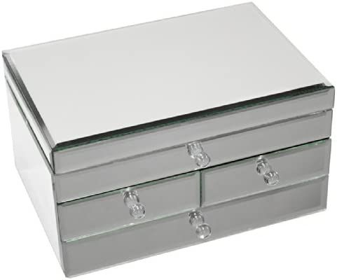 Urban Designs Legacy Mirrored Glass 3 Drawer Jewelry Box | Amazon (US)