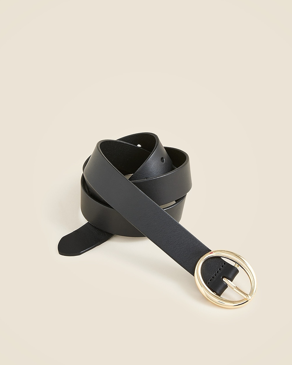 Round buckle belt in Italian leather | J. Crew US