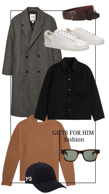 Gift guide for him fashion edition 🧡

Wool coat, black jacket, cashmere jumper, white sneakers, black sunglasses, brown belt, black cap 

#LTKHoliday #LTKGiftGuide #LTKCyberweek