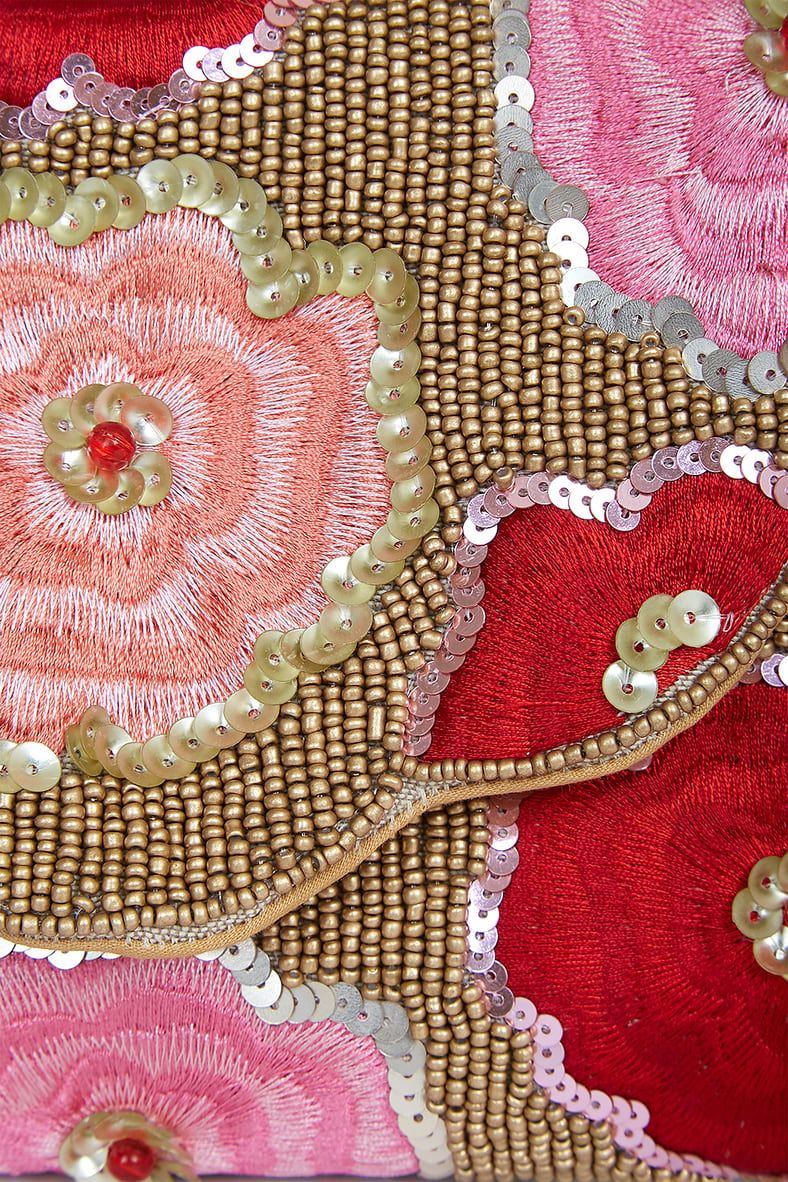 Let Your Love Bloom Red and Gold Beaded Embroidered Clutch | Lulus (US)