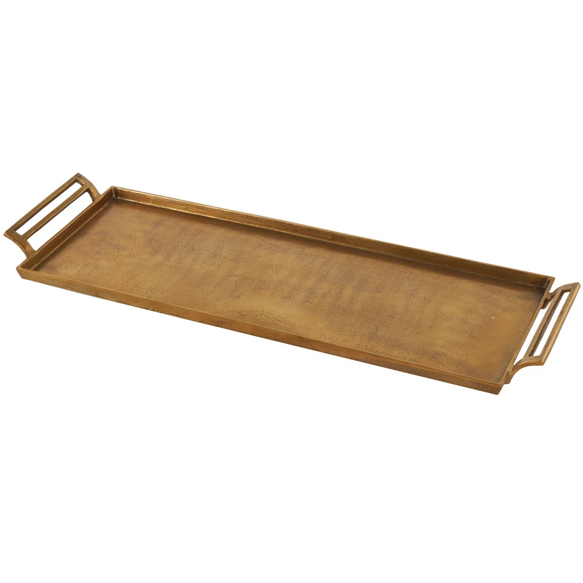 Aluminum Metal Living Room Decor Tray With Handles | Wayfair North America