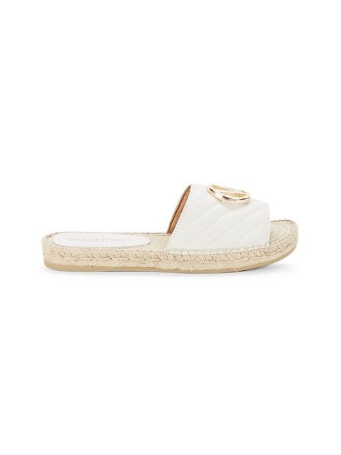 Valentino by Mario Valentino Clavel Quilted Leather Espadrille Slides on SALE | Saks OFF 5TH | Saks Fifth Avenue OFF 5TH (Pmt risk)