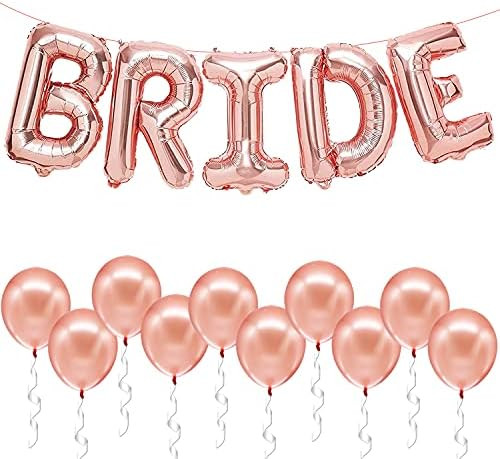 Bride Balloons Rose Gold Set, 16 Inch - Pack of 15, Rose Gold Latex Balloons | Bride Balloons Bac... | Amazon (US)