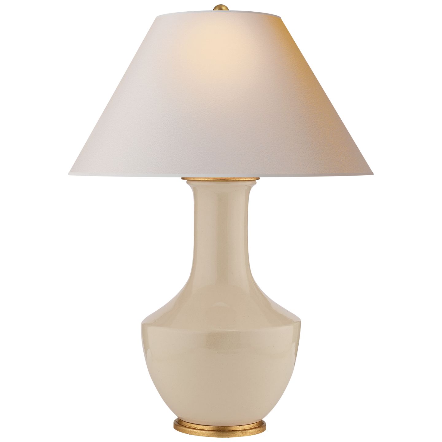 Lambay Table Lamp in Coconut with Natural Paper Shade | Visual Comfort