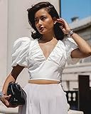 The Drop Women's Whisper White Puff Sleeve Crop Top by @nisshee_stylealbum, L | Amazon (US)