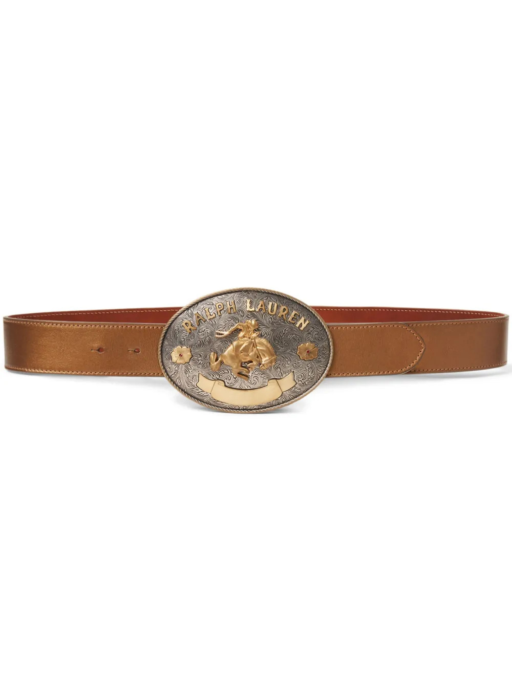 Ralph Lauren Collection Rodeo-buckle Leather Belt | Brown | FARFETCH ES | Farfetch Global