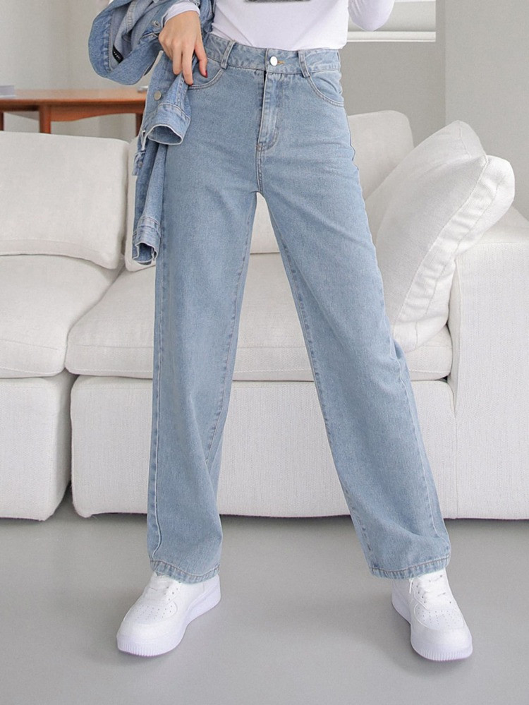 DAZY Jeans mit hoher Taille und geradem Beinschnitt | SHEIN