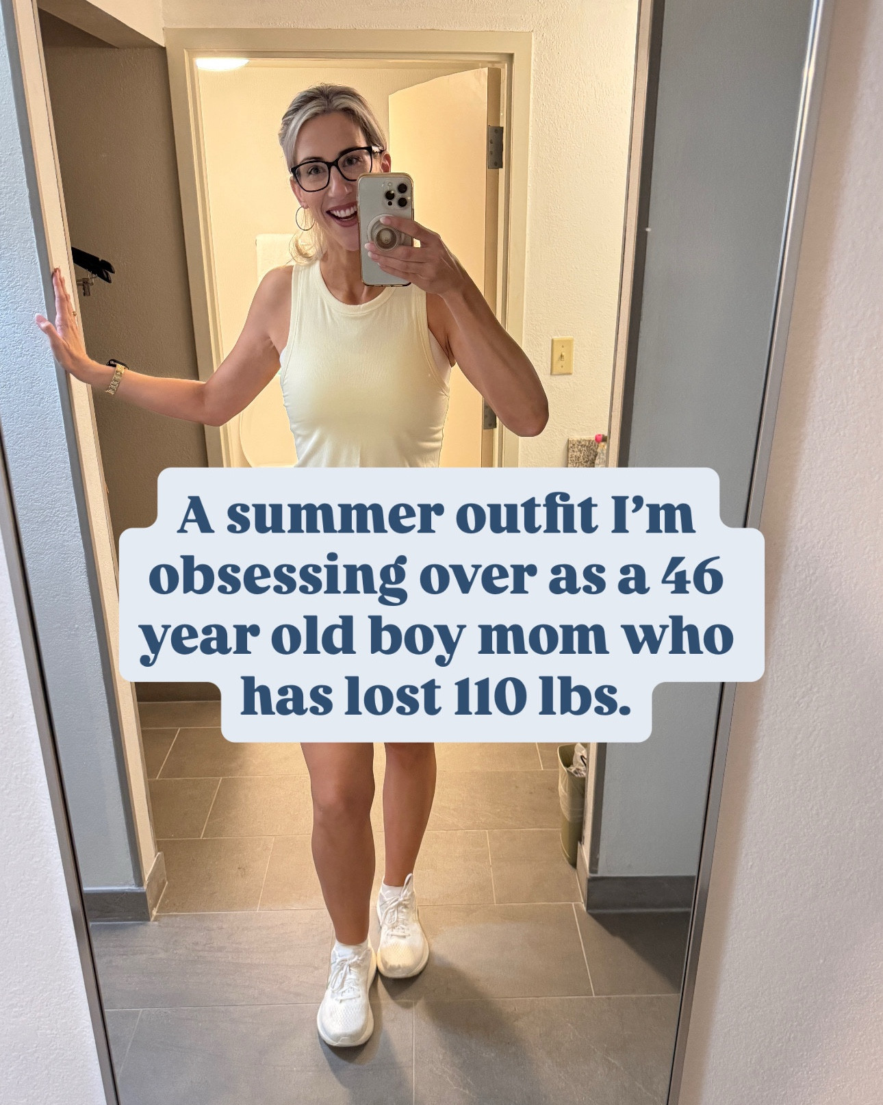 Sunshine on top, confidence all the way down ☀️✨

Easy, breezy, and made to move—this soft yellow tank paired with a sporty blue skort is the perfect mix of casual and put-together. Finished it off with crisp white sneakers for that clean, effortless vibe.

And let’s talk legs 👀—I used a lightweight body makeup for a smooth, even glow that blurs everything and gives that subtle sun-kissed finish without feeling heavy. Basically, your skin but on its best day.

#LTKActive #LTKTall #LTKOver40