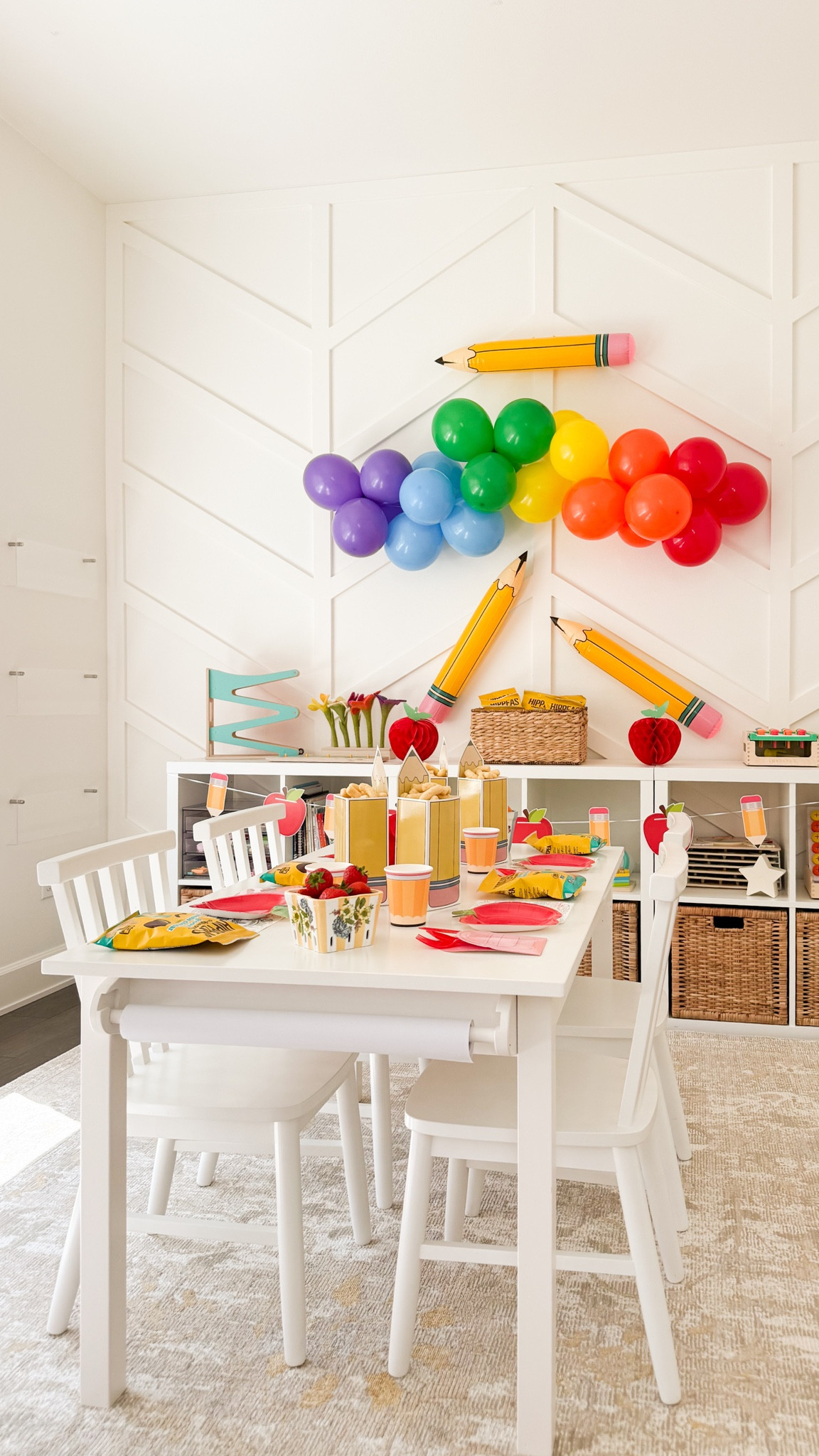 BACK TO SCHOOL DECOR! All of this decor including the plates and cups are in one kit! 

Chickpea puffs, back to school decorations, pencil gift boxes, kids chair and table, rug, pendant shade, cube storage organizer

#LTKsummer #LTKkids #LTKhome