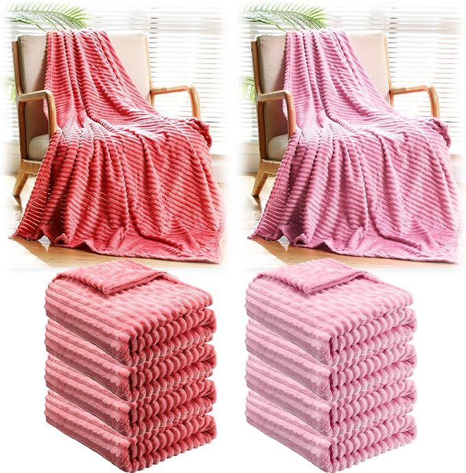Buryeah 10 Pieces 50 x 60 Inches Fleece Throw Blanket Soft Cozy Blanket Cute Warm Plush Flannel F... | Amazon (US)
