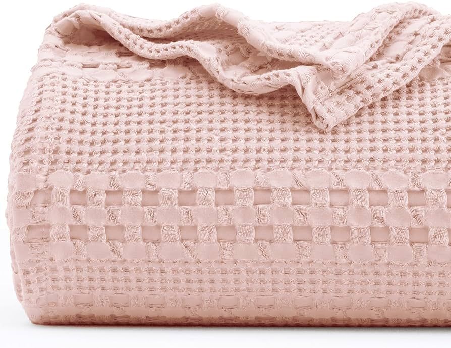 PHF 100% Cotton Waffle Weave Blanket Queen Size, Lightweight Washed Cotton Blanket for Spring & S... | Amazon (US)