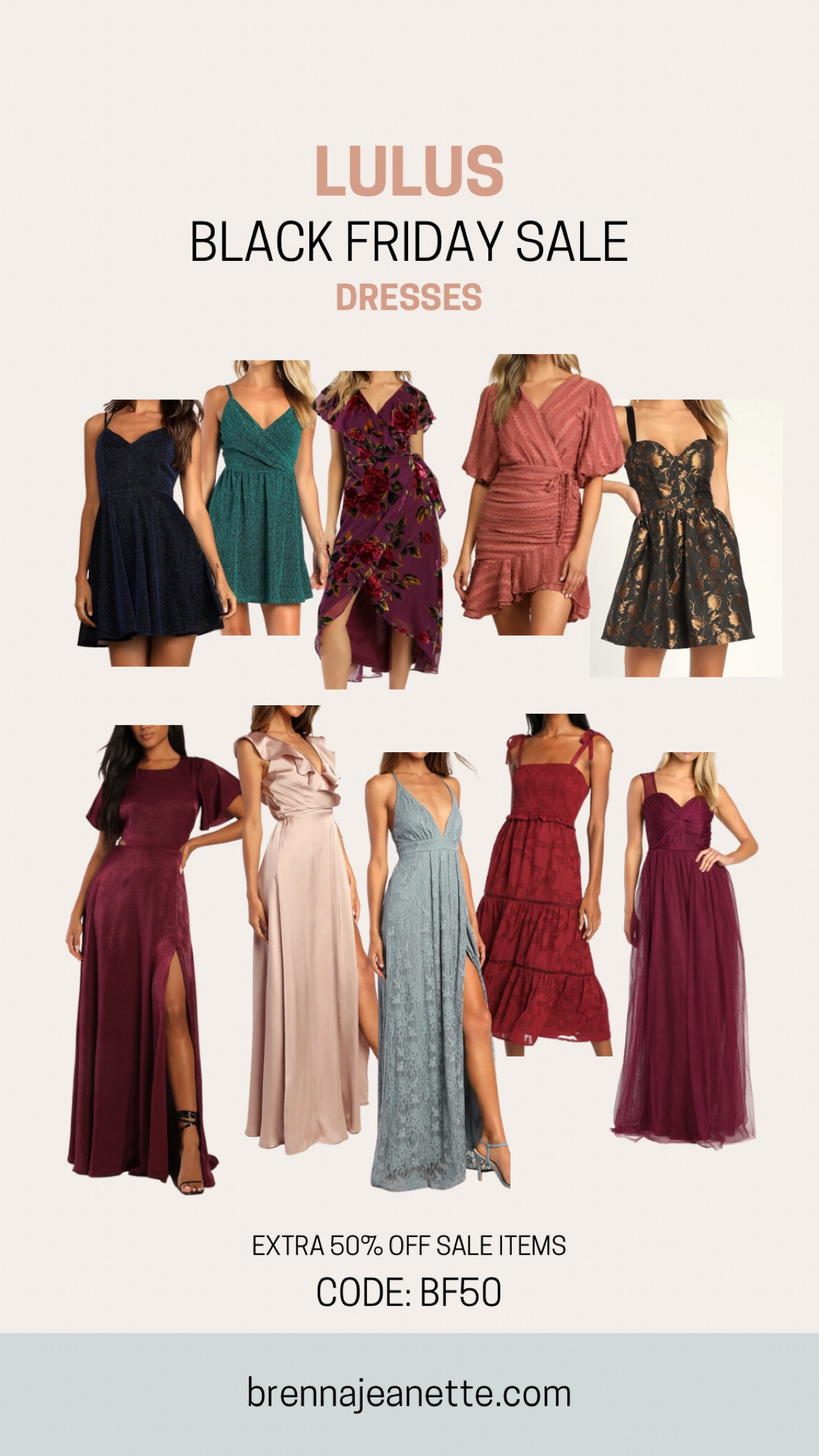 Lulus Sale - Dresses

Navy Blue Sparkly Skater Dress, Turquoise Sparkly Mini Skater Dress, Plum Floral Velvet Wrap Midi Dress, Rusty Rose Ruched Mini Dress, Black & Gold Babydoll Dress, Burgundy Satin Maxi Dress, Taupe Satin Wrap Maxi Dress, Slate Blue Lace Up Maxi Dress, Burgundy Smocked Tie Strap Midi Dress, Plum Tulle Sleeveless Maxi Dress

#LTKunder50 #LTKCyberweek #LTKsalealert