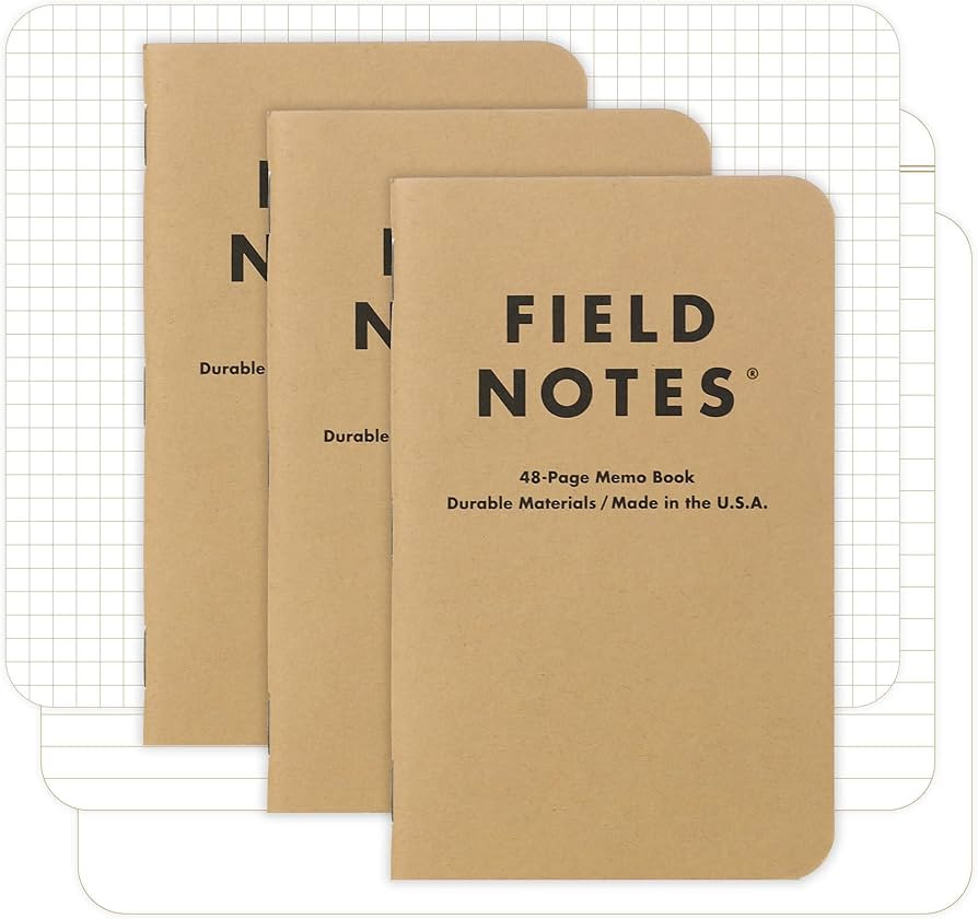 Field Notes: Original Kraft 3-Pack - Mixed Paper (1 Graph/Grid, 1 Ruled/Lined, 1 Plain/Blank) Mem... | Amazon (US)