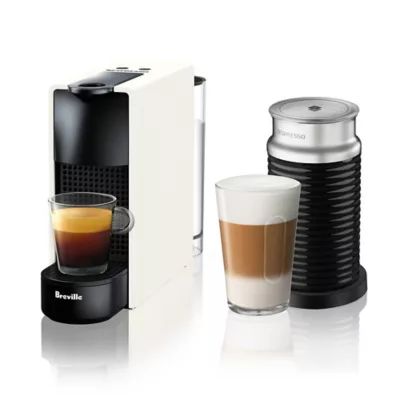 Nespresso® by Breville® Essenza Mini Espresso Maker Bundle with Aeroccino Frother in White | Bed Bath & Beyond