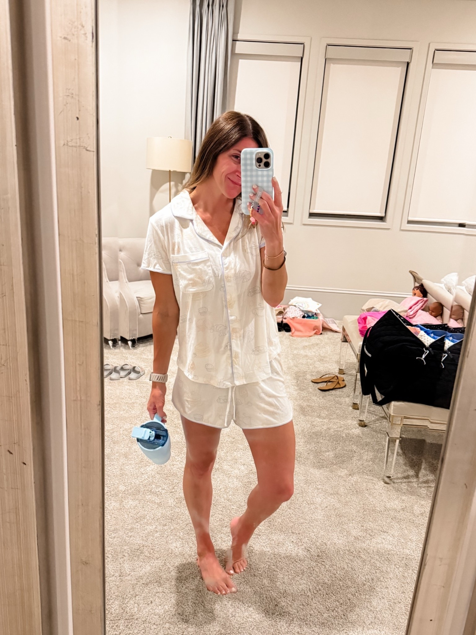 Pjs are target size small. Come in other colors/patterns. Functional buttons for nursing and functional drawstring on shorts! Fit is tts

Brumate is still on sale too!
Loopy 10% off code: watsonansley10

Click here to shop!

Pjs | set | white | comfy | target | summer | travel | mom life | new mom | nursing friendly | Brumate | era | flip | loopy | lounge | set

#LTKmomlife #LTKTravel #LTKmorningroutine