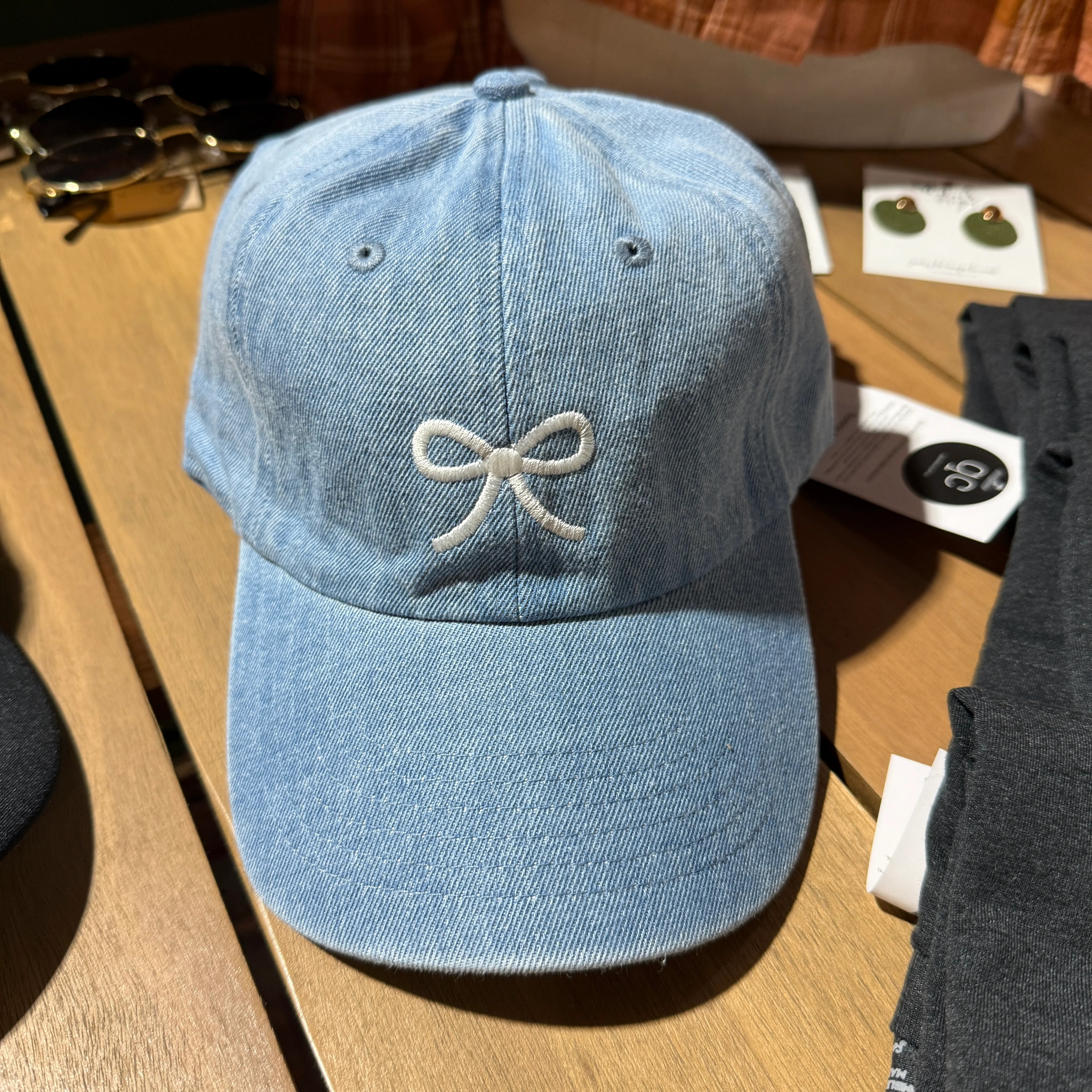 Denim bow hat | Quotes and Cotton