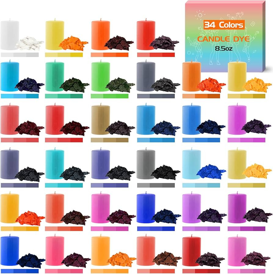 YRYM HT Candle Color Dye for Soy Wax, Safe and Natural- 34 Popular Colors for Candle Making - 8.5... | Amazon (US)