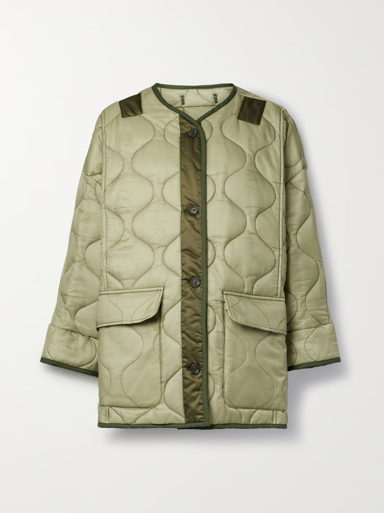 The Frankie Shop - Quilted Padded Ripstop Jacket - Green | NET-A-PORTER (US)