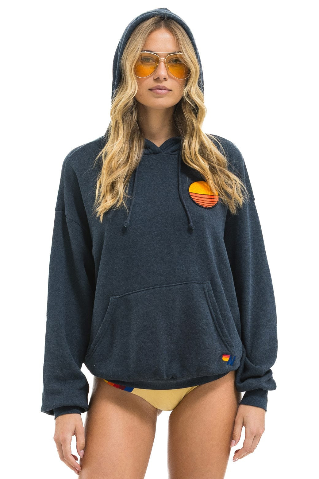 SUNSET PATCH PULLOVER RELAXED HOODIE - CHARCOAL | Aviator Nation