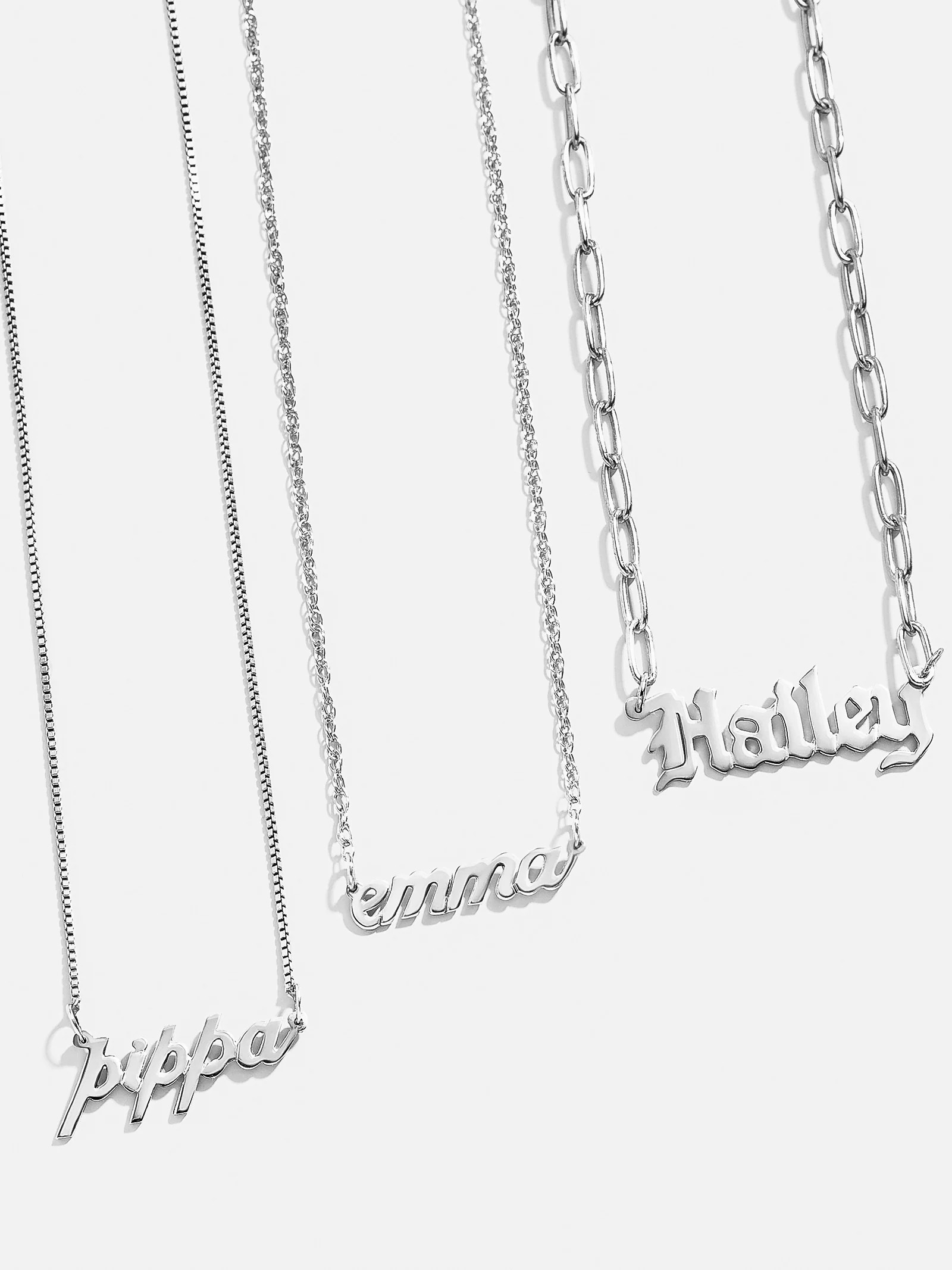 Sterling Silver Custom Nameplate Necklace - Silver | BaubleBar (US)