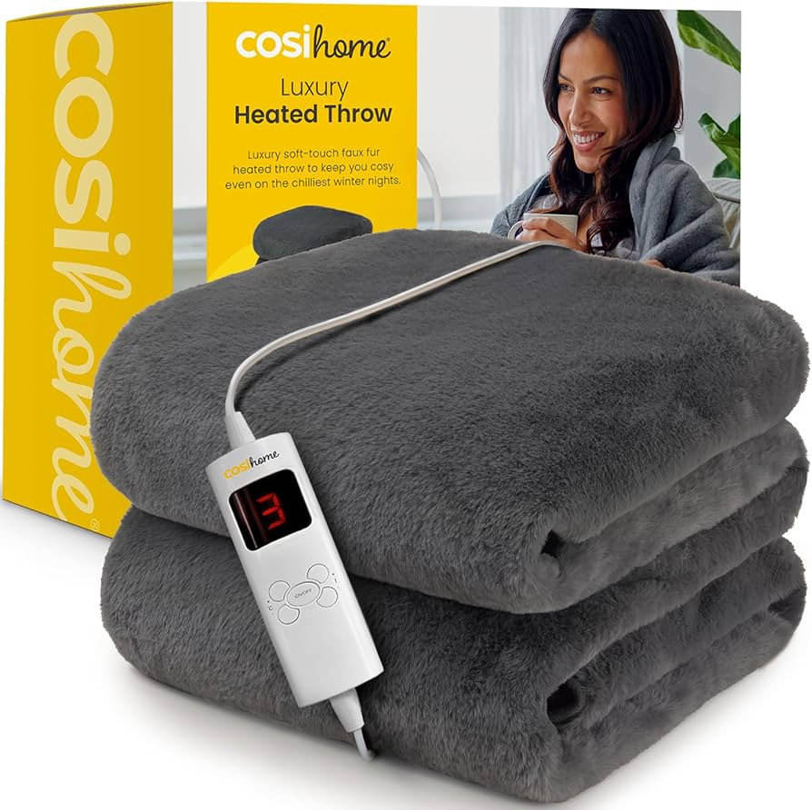 Cosi Home® Luxury Faux Fur Heated Throw - Electric Heated Blanket with 9 Heat Settings, 9 Hour T... | Amazon (UK)