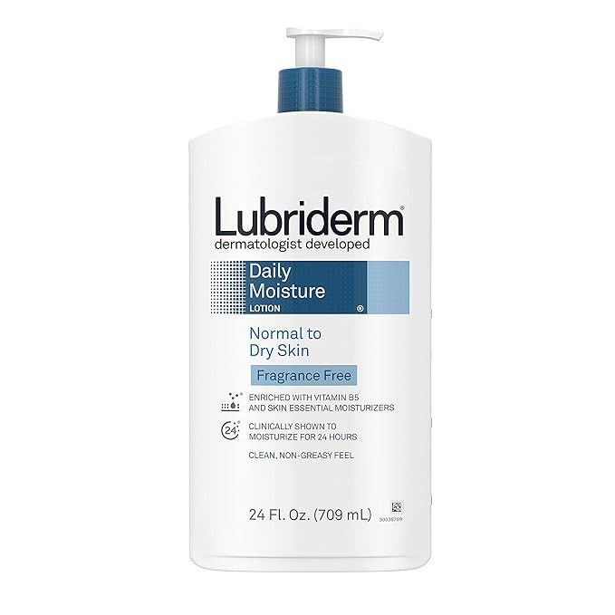 Lubriderm Daily Moisture Hydrating Unscented Body Lotion with Vitamin B5 for Normal to Dry Skin, ... | Amazon (US)