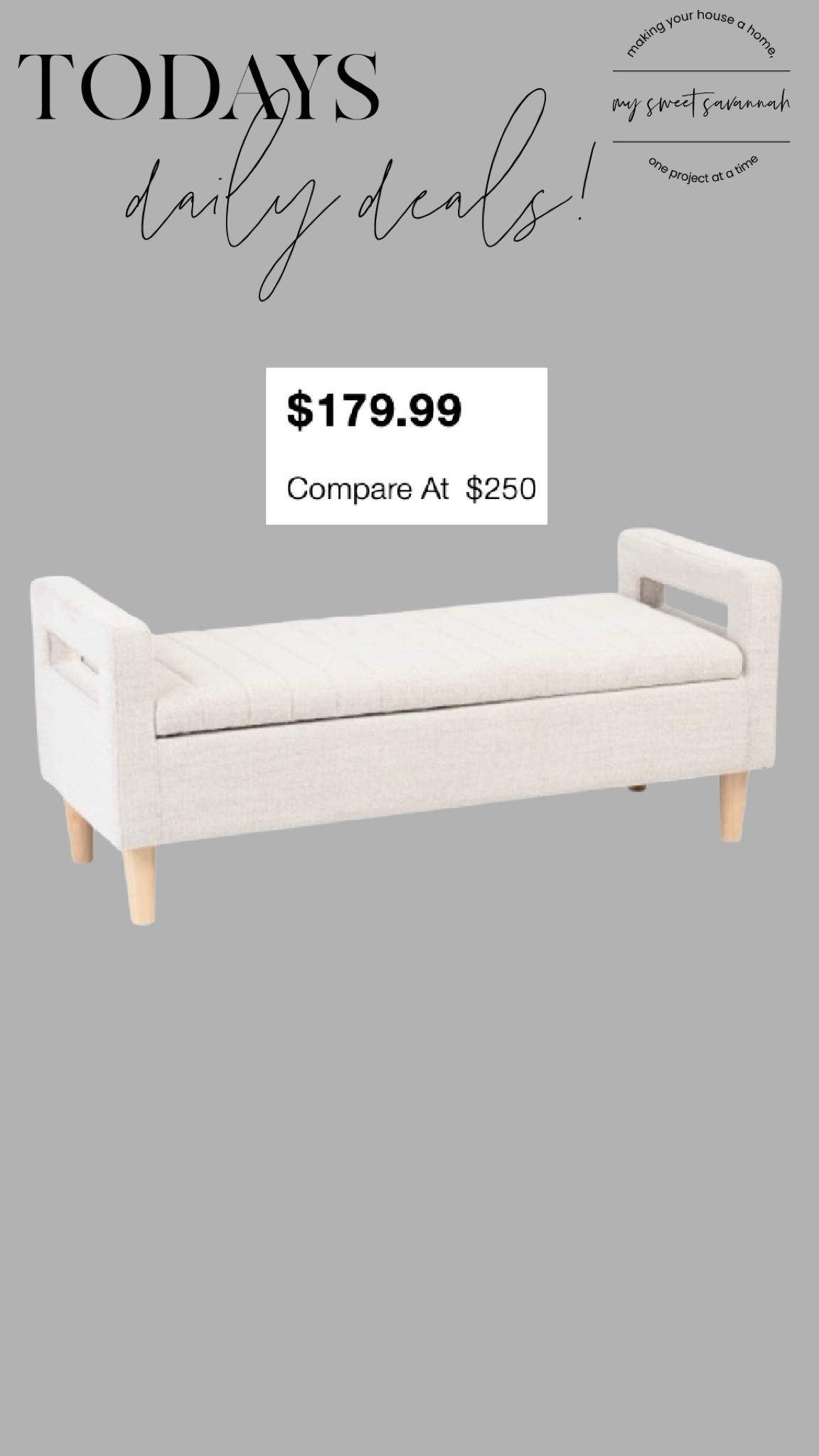 This neutral upholstered storage bench from TJ Maxx combines functionality with style, featuring clean lines and a sleek design. Its versatile color effortlessly complements any decor, while the hidden storage provides extra space for blankets, pillows, or other essentials. A great price for such a chic and practical piece, it's perfect for entryways, bedrooms, or living areas.

#LTKHome #LTKStyleTip #LTKSaleAlert