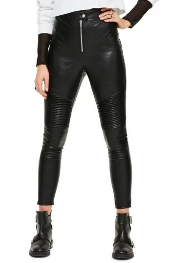 Women's Missguided Faux Leather Crop Biker Pants | Nordstrom